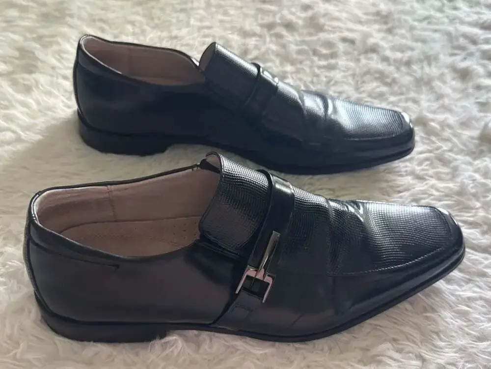 Stacy‎ Adams Beau Moc Toe Bit Slip-On Loafers Black Leather Men's Size 10M